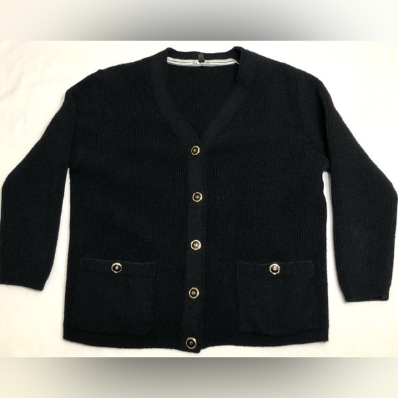 St John V Neck Cardigan Sweater